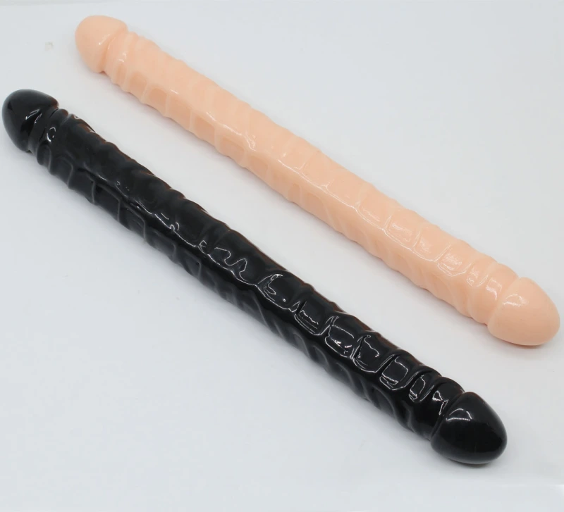 Realistic black double Dildo -13.3 inches in length and 1.4 inches in diameter - Large anal Dildo, suitable for women, men, and lesbians - Soft and flexible adult sex toy