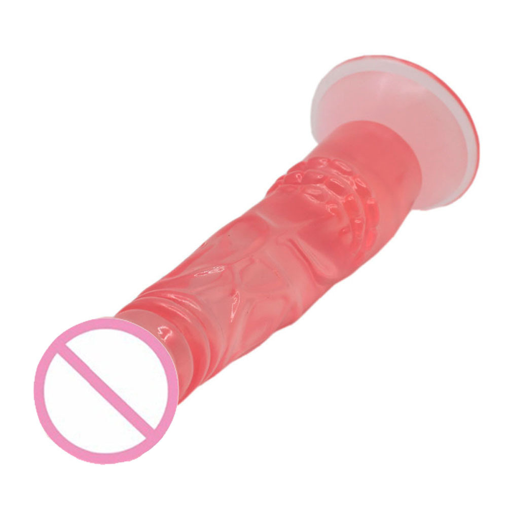 Pink Jelly Lifelike Realistic Dildo Silicone Adult Sex Toys for Women, 9 Inch Body-Safe Material Huge Dildo with Strong Suction Cup, Curved Shaft and Balls for G-spot, Vaginal and Anal Play