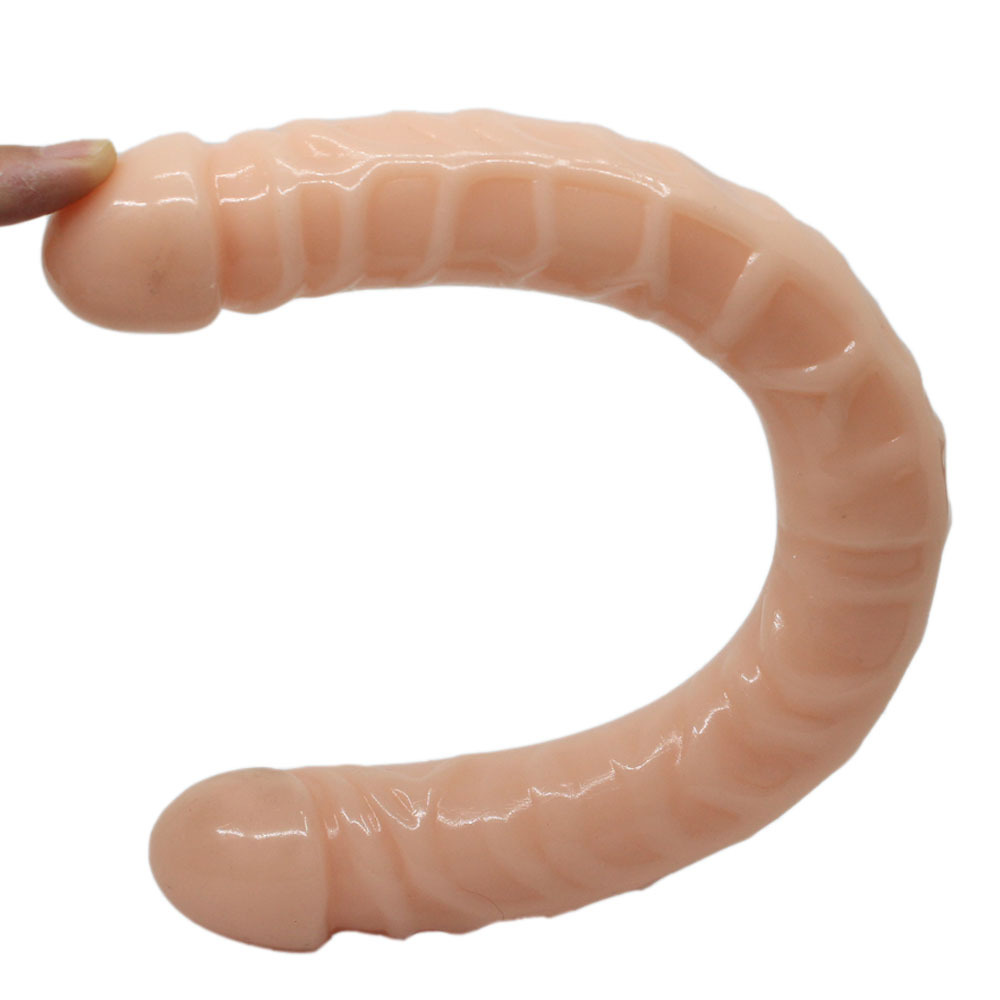 Realistic black double Dildo -13.3 inches in length and 1.4 inches in diameter - Large anal Dildo, suitable for women, men, and lesbians - Soft and flexible adult sex toy