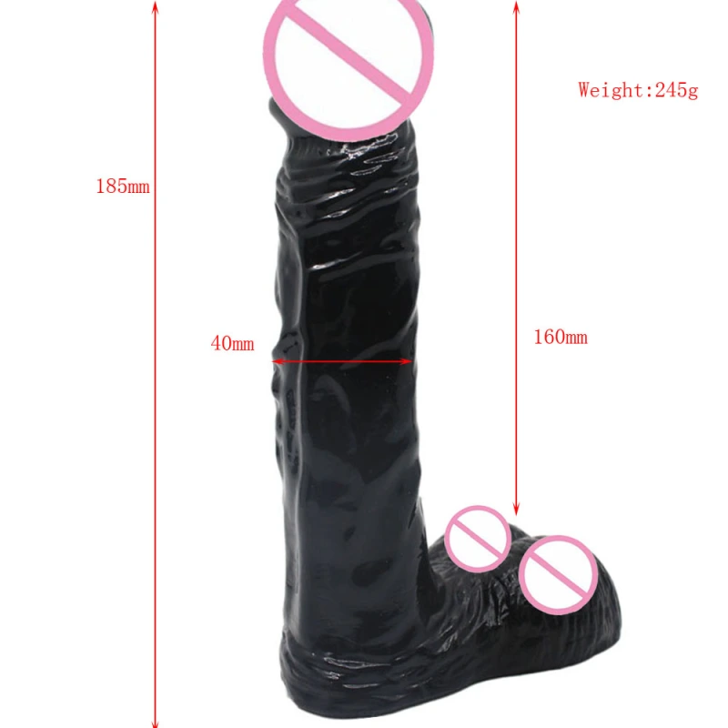 12" Realistic Thick Dildo, Powerful Suction Cup Dildo Huge Jelly Dildo Flexible Adult Sex Toy for Women, Black