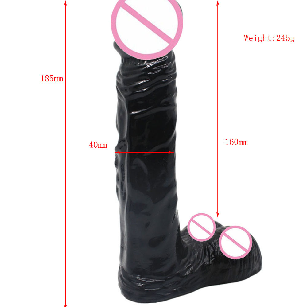 12" Realistic Thick Dildo, Powerful Suction Cup Dildo Huge Jelly Dildo Flexible Adult Sex Toy for Women, Black