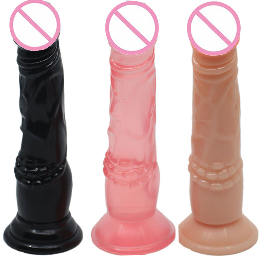 Pink Jelly Lifelike Realistic Dildo Silicone Adult Sex Toys for Women, 9 Inch Body-Safe Material Huge Dildo with Strong Suction Cup, Curved Shaft and Balls for G-spot, Vaginal and Anal Play