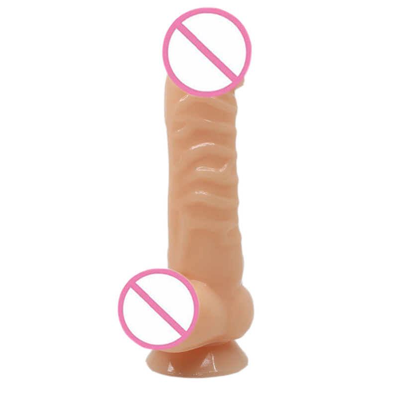 Realistic Dildos feel like skin adult sex toys, soft silicone and powerful suction cups, Vlatne Anal Dildo with ball, realistic dildo G-spot stimulator, 8.5 ''