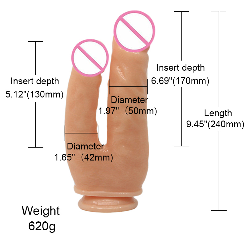 7.9 "Dual end Dildo Anal Dildo, realistic silicone Dildo with powerful suction cups for hands-free play, suitable for G-spot flexible Dildo adult sex toys