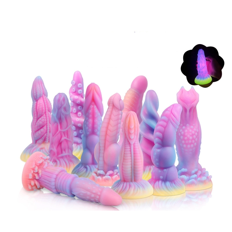 9" Monster Dildo Fantasy Knot Dildo, Huge Dragon Dildo Glow in The Dark, Horse Dildo Thick Animal Dildo for Anal play, Soft Silicone Dildo Butt Plug with Strong Suction Cup, Adult Toys for Women & Men