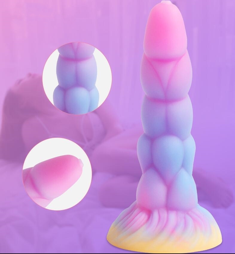 9" Monster Dildo Fantasy Knot Dildo, Huge Dragon Dildo Glow in The Dark, Horse Dildo Thick Animal Dildo for Anal play, Soft Silicone Dildo Butt Plug with Strong Suction Cup, Adult Toys for Women & Men