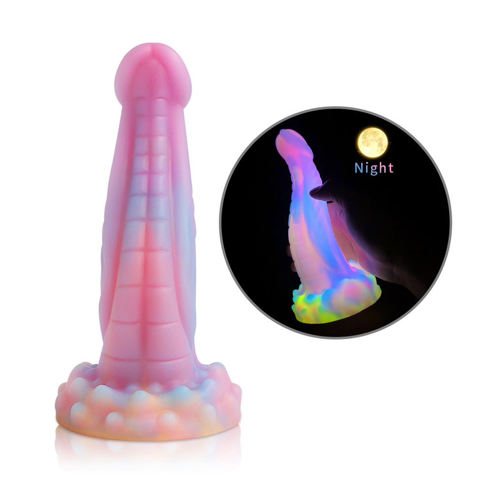 Cute New Luminous Dildo Anal Sex Toys for Women Men Colourful Glowing Dildos Huge Dragon Monster Dildo Butt Plug Adult Toys