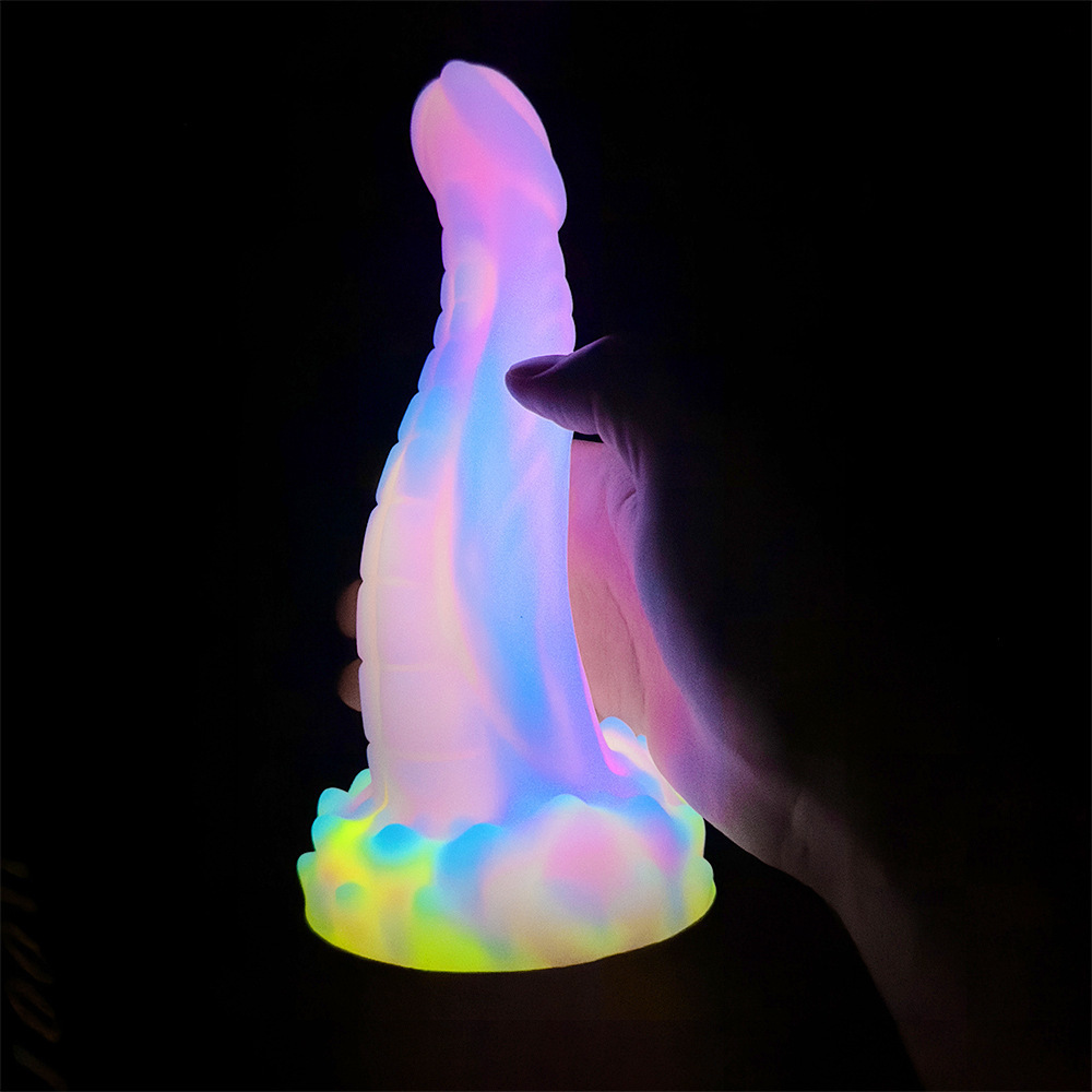 Cute New Luminous Dildo Anal Sex Toys for Women Men Colourful Glowing Dildos Huge Dragon Monster Dildo Butt Plug Adult Toys