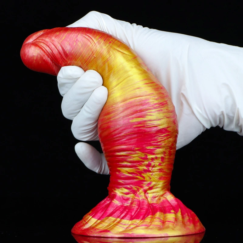 Black Monster Dildo, 10.8'' Huge Realistic Dragon Dildos with Strong Suction Cups Flexible Liquid Silicone Knotted Adult Sex Toy