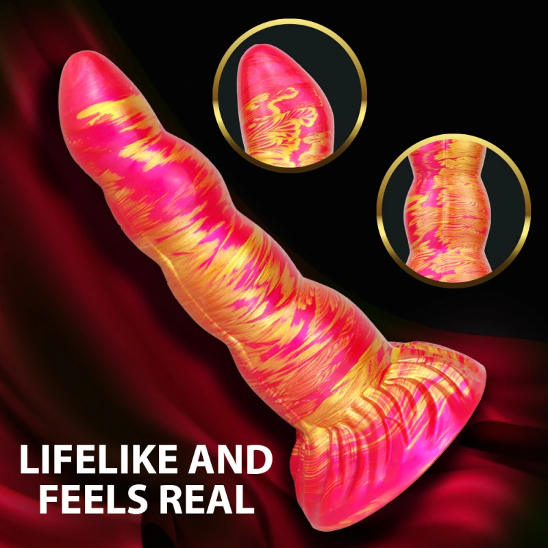 Silicone Anal Dildo with Suction Cup, Soft Fantasy Dildo Adult Sex Toys with Thick Girth Unikorn Look, 8.5 inch Huge Dildos for Women Men,