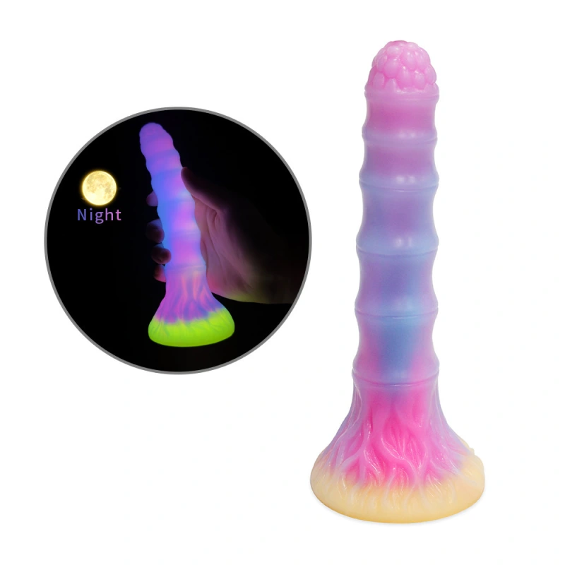 Dildos Shining Monster Penis Colorful Butt Stuffed Soft Dildo and Sucker Female Male