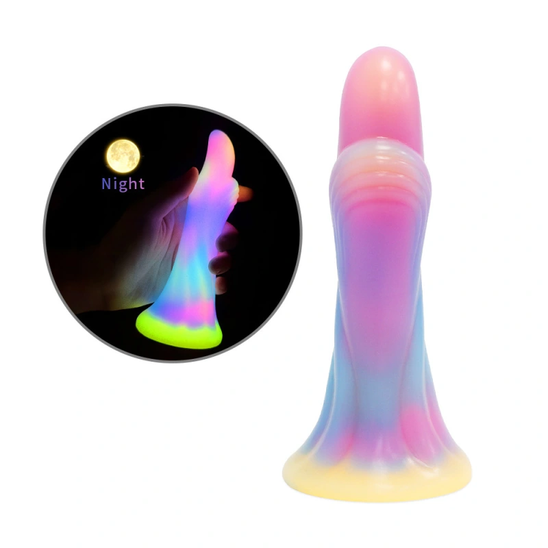 Dildos Shining Monster Penis Colorful Butt Stuffed Soft Dildo and Sucker Female Male