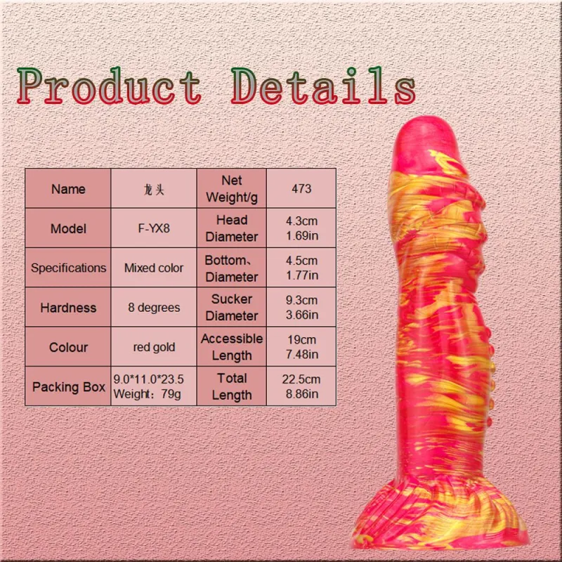 8.7in Monster Dildo with Knot, Silicone Alien Dildo Fantasy Toy Horse Dildo, Dragon Dildo with Suction Cup, Huge Anal Sex Toy Dog Dildo Hands-Free Play