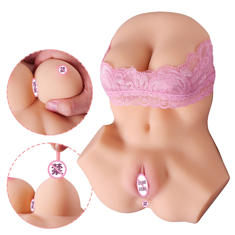 Torso Sex Doll Selena, Male Sex Toy with Big Boobs and Ultra Soft Ass, Realistic 3D Textured Vaginal and Anal Tunnel Sex Dolls for Men
