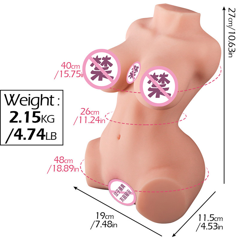 Sex Doll Male Masturbator with Realistic Boobs Vagina and Anal, Goyha 3 in 1 Torso Masturbator Love Doll Pocket Pussy with Built-in Spine Pussy Ass Male Sex Toy for Men Masturbation