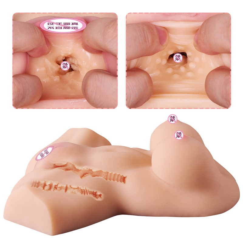 Torso Sex Doll Selena, Male Sex Toy with Big Boobs and Ultra Soft Ass, Realistic 3D Textured Vaginal and Anal Tunnel Sex Dolls for Men