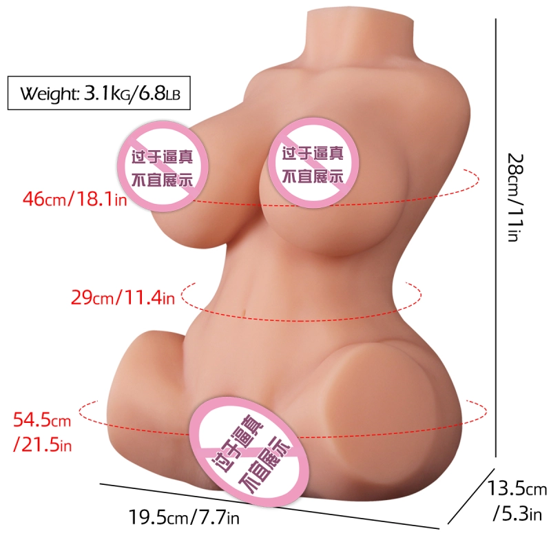 Sex Doll for Men Male Masturbator - 6.8LB Life-Size Male Masturbators Sex Toys Torso with 3D Textured Pussy and Anal Channel Soft Boobs, Mens Adult Toys Sex Dolls Pocket Pussy