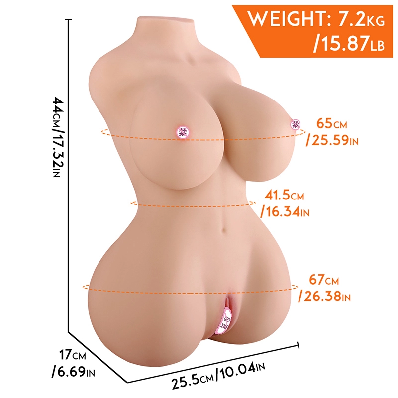 Sex Doll Male Masturbator, Lifelike Sexy Female Torso with Big Butt Pussy Ass Silicone Anal for Adults Love
