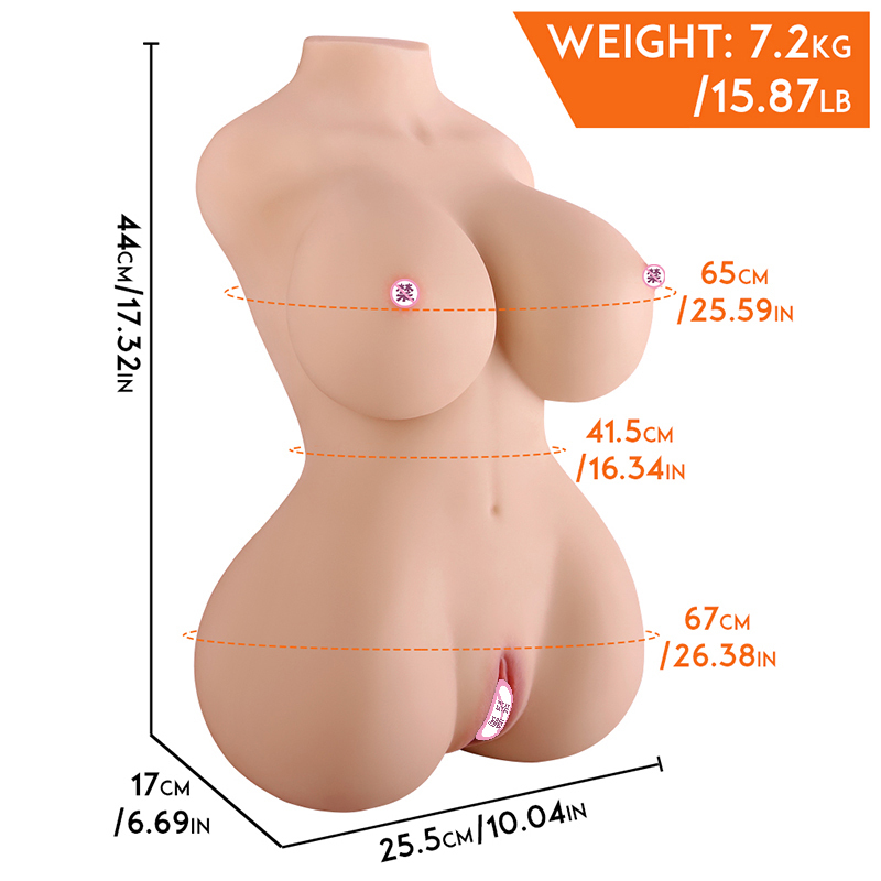 Sex Doll Male Masturbator, Lifelike Sexy Female Torso with Big Butt Pussy Ass Silicone Anal for Adults Love