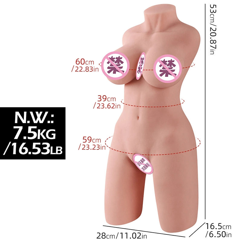 16.53LB Built-in Spine Sex Doll Male Masturbator with Realistic Vagina and Anal, 3 in 1 Torso Mini Love Doll with Plump Breasts, Ulovime Pocket Pussy Male Sex Toy for Men Masturbation