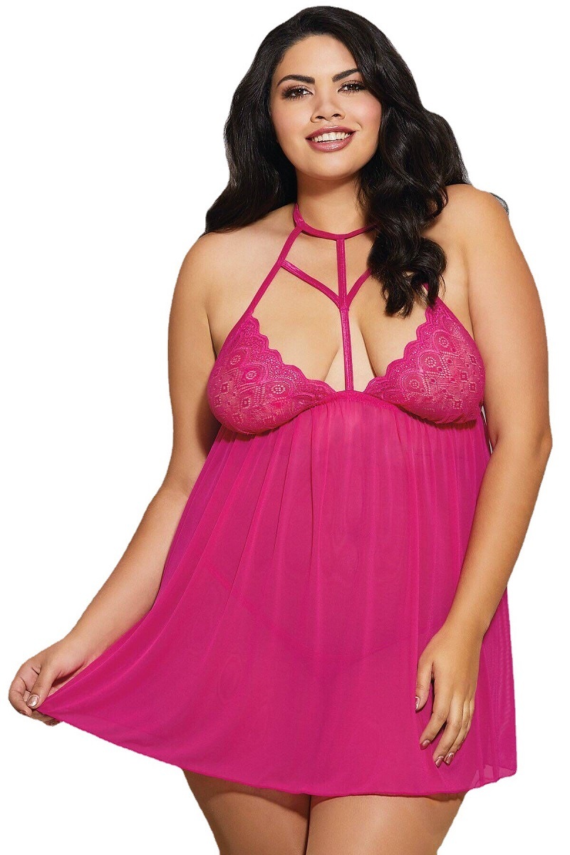 Black Lace Us Size Negligee Chemise for Women See Through Eyelash Lingerie Sexy Sheer Floral Nightgown Robe Negligee