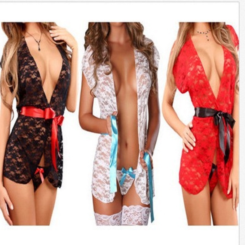 Sexy Lingerie Plus Size Net Stockings Bodysuit Romantic See Through Sexy V Neck Black Hollow Lace Underwear