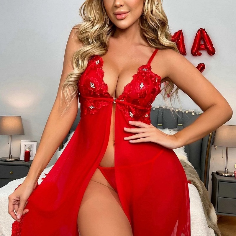 High Quality Sexy LingerieSling Open crotch leopard print suit female temptation one-piece transparent sexy temptation suit