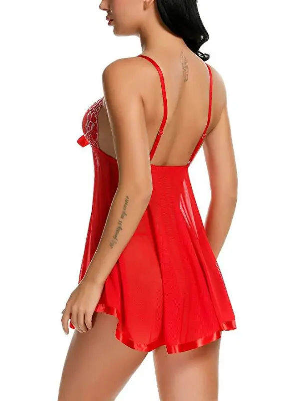 Large underwear female lace seduction transparent hollow out underwear sex jumpsuits lingerie ladies sexy for woman