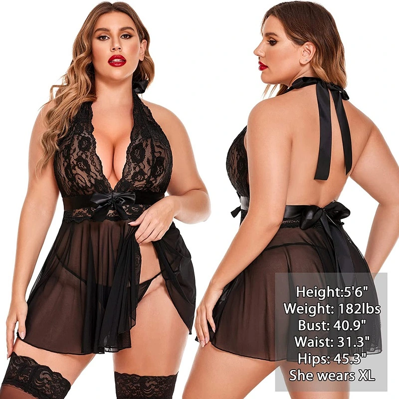2024 Women cosplay secretary uniform temptation cross transparent mesh Lace gauze Nightgown sex lingerie for woman