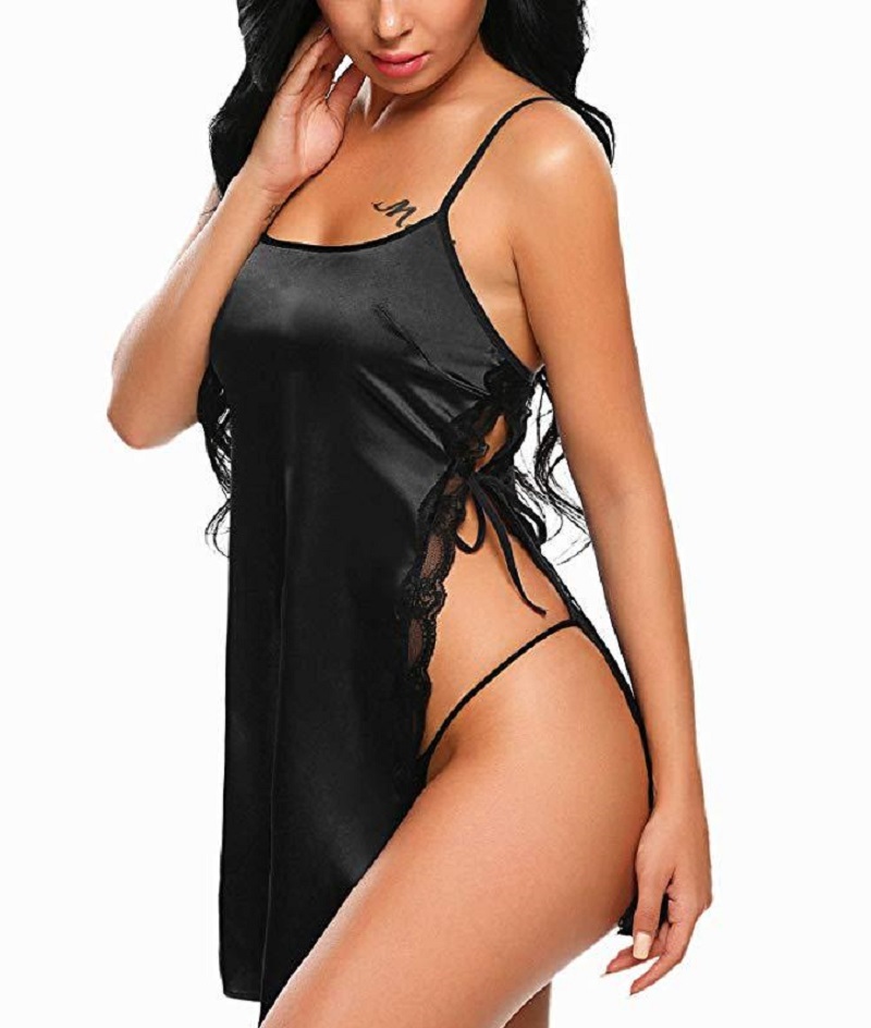 2024 Sexy Exotic Nightgowns Halter Nighties Sheer Mesh Nightwear Chemise Negligees ladies Sexy Lingerie Set for Women Lace Babydoll