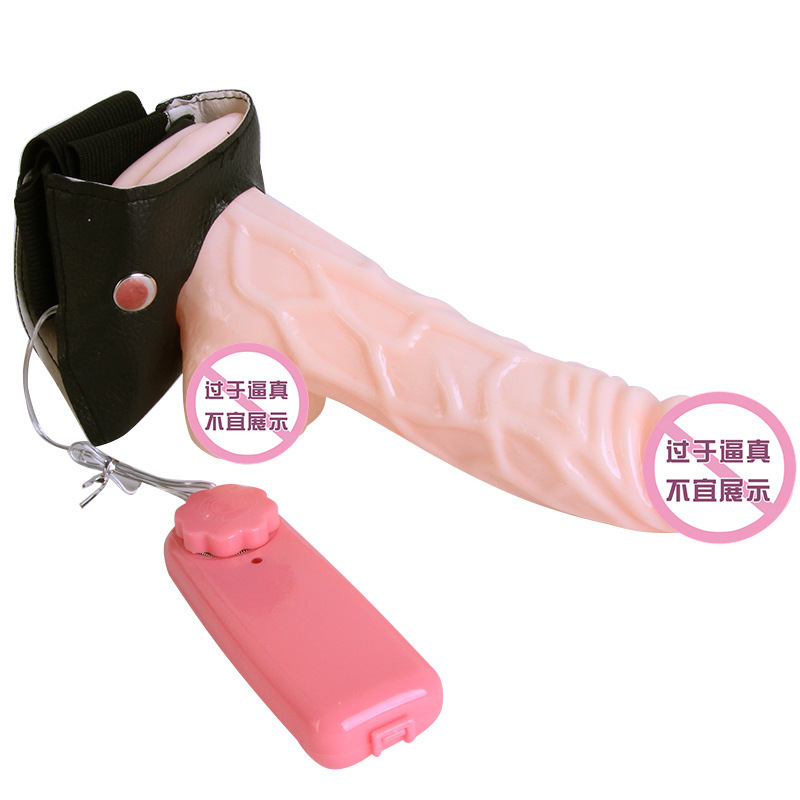 Vibrating Double Sided Dildo Strap on Wearable Harness Realistic Vibrator Penetrator Toy Two Ended Dildo, Headed Dong Penetation G Spot and Anal Plug for Women Lesbian