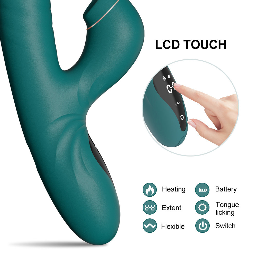 G Spot Clitoral Stimulation Rose Sex Toy with 7 Licking & Thrusting Vibration Modes,Rabbit Vibrator Silicone Dildo Adult Sex Toys for Women and Couples