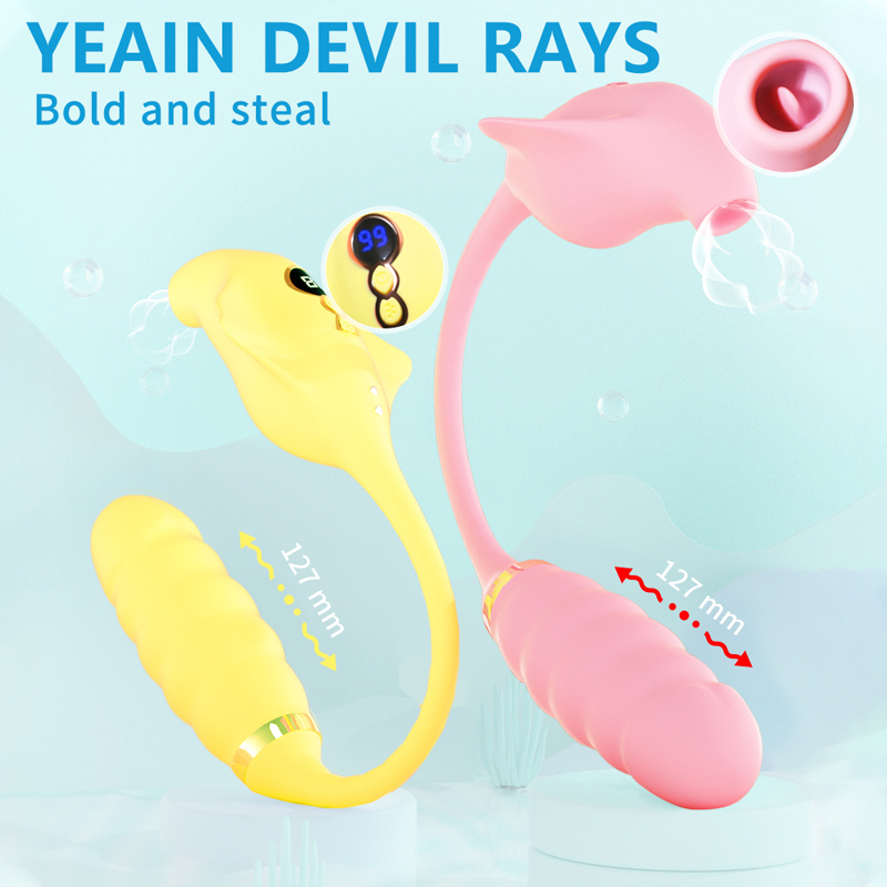 Devil Fish Telescopic Sucking Jumping Egg Tongue Licking Female Wireless Masturbation Strong Vibration Stick Adult Sex Products