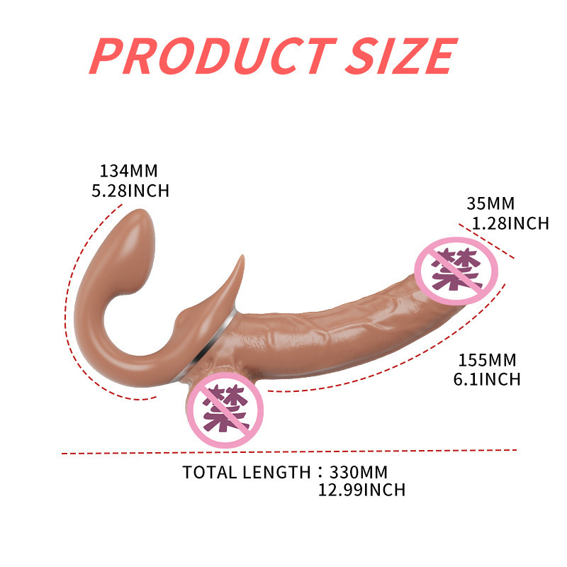 SWEETLORY Wearable Pegging Realistic Dildos Vibrator with 9 Vibrating Modes and 9 Thrusting Modes, Double Ended Penetration Sex Toys