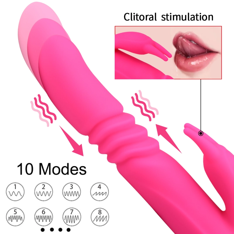 Realistic G Spot Vibrator Dildo, Bifurcated Flexible Clitoral Sex Toys for Women with 10 Powerful Vibration Modes, Anal Clit Nipple Stimulator for Female Couples
