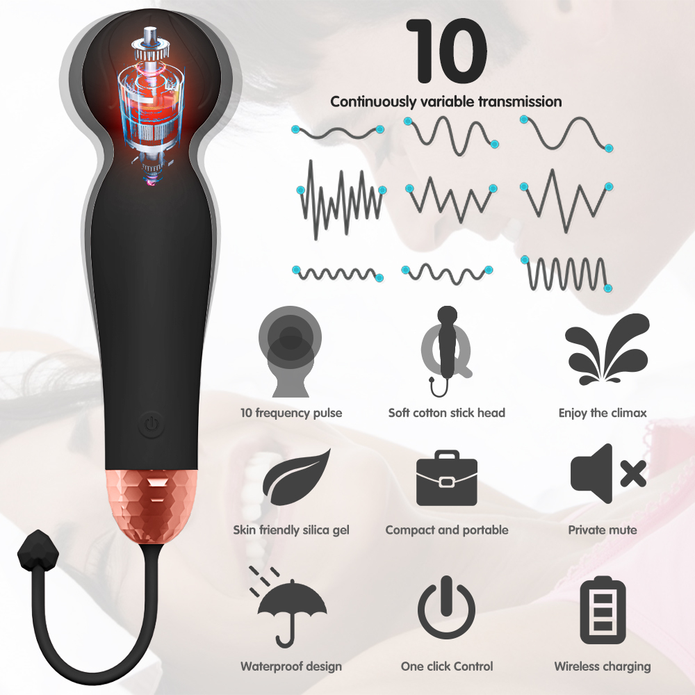 G Spot Vibrator Wand, Heating Function and Vibrating Ball for Clitoris, G-spot Stimulation, Waterproof Dildo Sex Toy with 7 Powerful Vibrations Dual Motor Stimulator for Women or Couple Fun