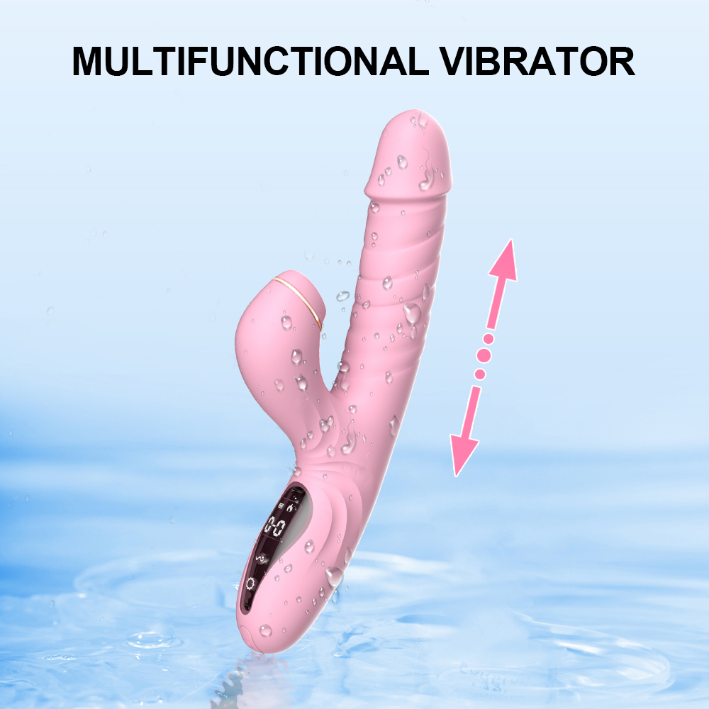 G Spot Clitoral Stimulation Rose Sex Toy with 7 Licking & Thrusting Vibration Modes,Rabbit Vibrator Silicone Dildo Adult Sex Toys for Women and Couples