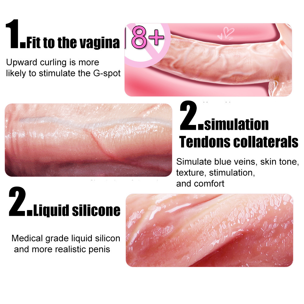 SWEETLORY Wearable Pegging Realistic Dildos Vibrator with 9 Vibrating Modes and 9 Thrusting Modes, Double Ended Penetration Sex Toys
