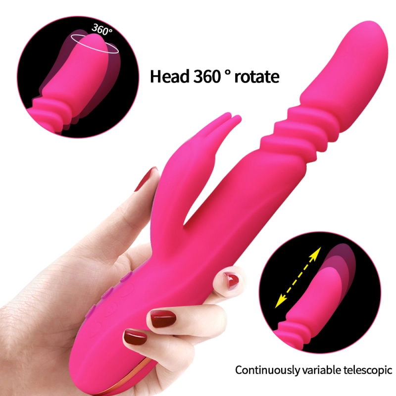 Realistic G Spot Vibrator Dildo, Bifurcated Flexible Clitoral Sex Toys for Women with 10 Powerful Vibration Modes, Anal Clit Nipple Stimulator for Female Couples