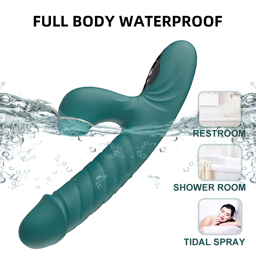 G Spot Clitoral Stimulation Rose Sex Toy with 7 Licking & Thrusting Vibration Modes,Rabbit Vibrator Silicone Dildo Adult Sex Toys for Women and Couples