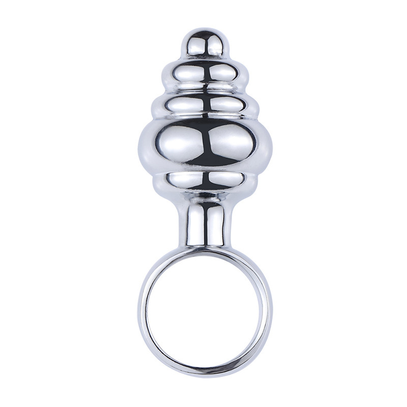 WAKEWAY Vagina Open G Spot Massager Pussy Plug Anus Dilator Anal Plug Pull Ring Anal Toys for Woman Butt Plug Butplug Metal