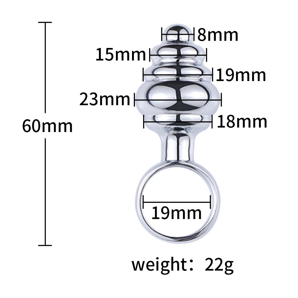 WAKEWAY Vagina Open G Spot Massager Pussy Plug Anus Dilator Anal Plug Pull Ring Anal Toys for Woman Butt Plug Butplug Metal