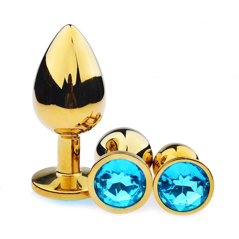 Unisex Butt Toys Plug Anal Silver Insert Stainless Steel Metal Plated Jeweled Sexy Stopper Anal toys For Women  3pcs/set
