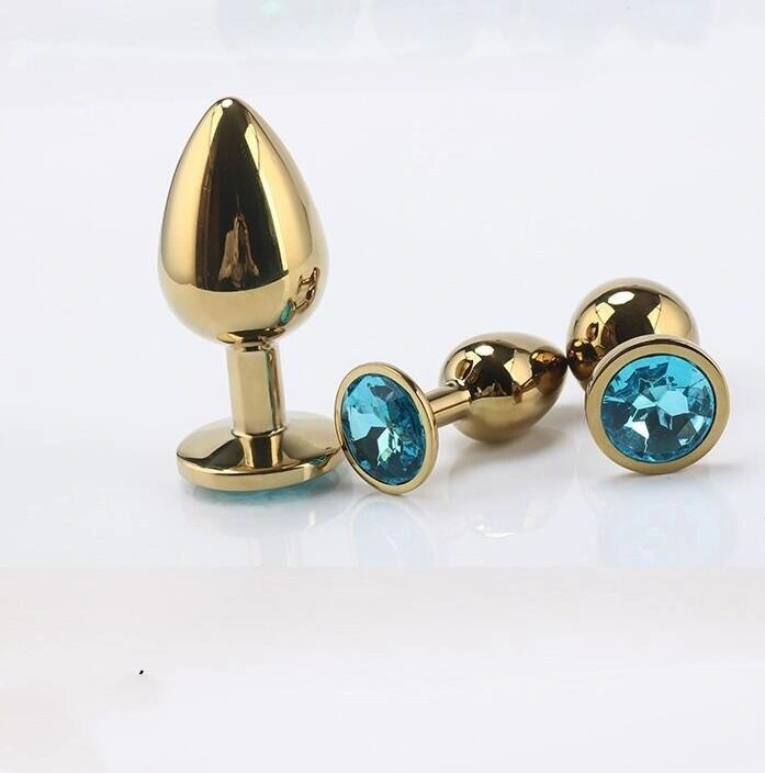 Unisex Butt Toys Plug Anal Silver Insert Stainless Steel Metal Plated Jeweled Sexy Stopper Anal toys For Women  3pcs/set