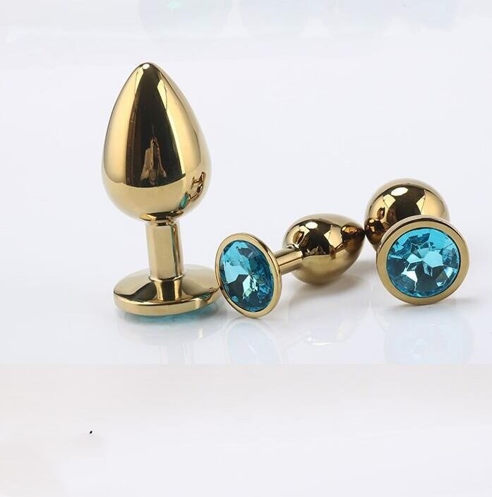 Unisex Butt Toys Plug Anal Silver Insert Stainless Steel Metal Plated Jeweled Sexy Stopper Anal toys For Women  3pcs/set