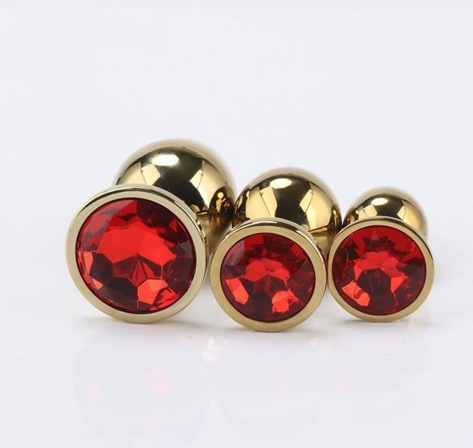 Unisex Butt Toys Plug Anal Silver Insert Stainless Steel Metal Plated Jeweled Sexy Stopper Anal toys For Women  3pcs/set
