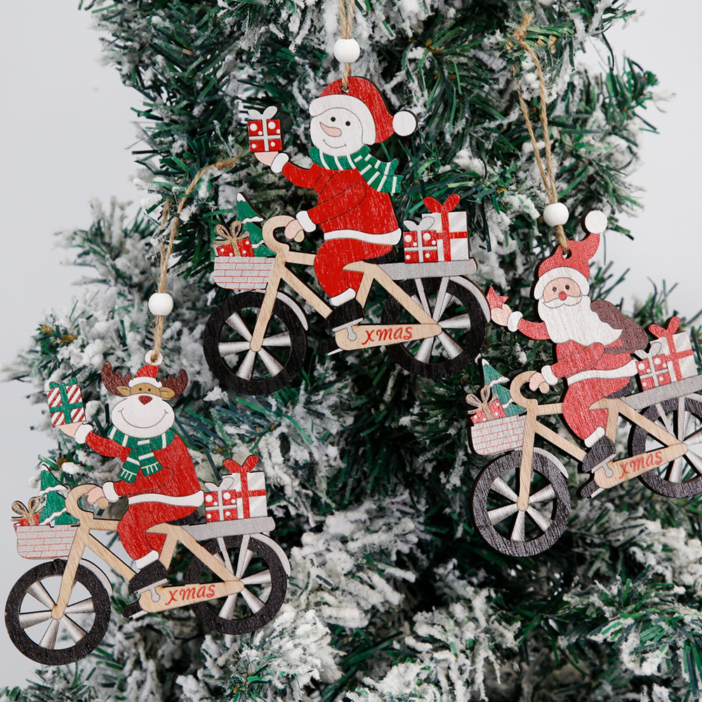 Wooden Hanging Christmas Ornaments Santa Claus Xmas Christmas Tree Balls Wreath Gnome Wood Signs Craft Decor for Christmas Tree Fall Winter Party New Year Home