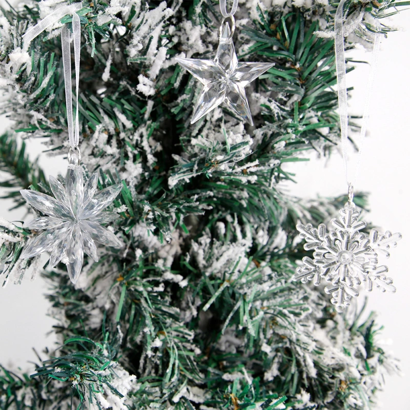 Christmas Ornaments Snowflakes Decorations - Hanging Acrylic Crystal Christmas Decorations Icicle Drop Crystal Decorations for Christmas Tree New Year Party