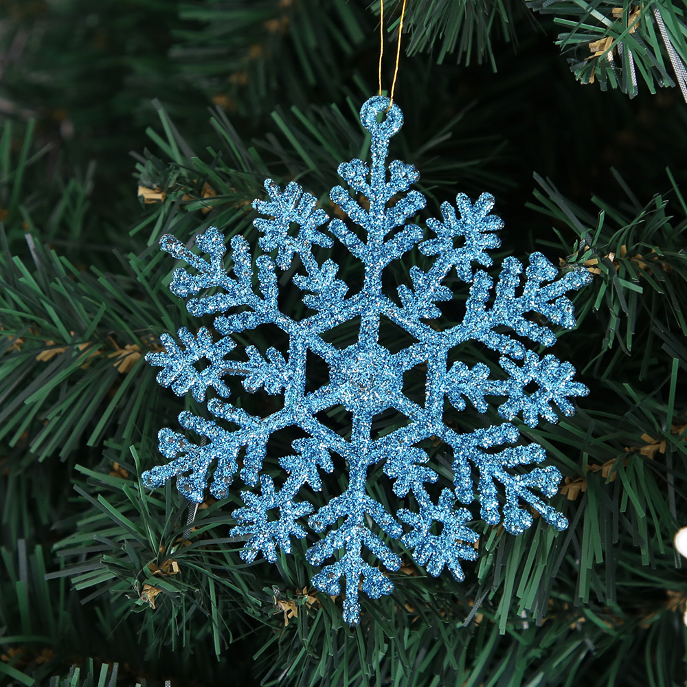 36pcs Snowflakes-Christmas Tree Decorations Snowflake Ornaments for Tree Plastic Glitter White Snow Flakes Ornaments Christmas Indoor Winter Wonderland Decor