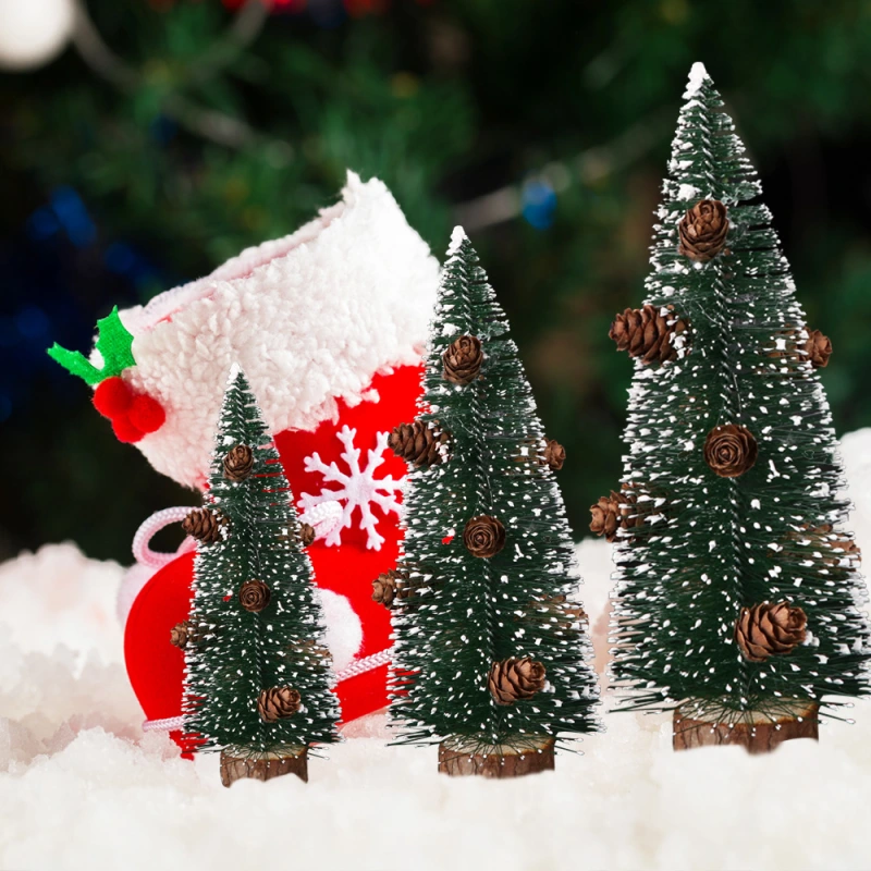 Christmas Decorations Mini Pine Christmas Tree Artificial Tabletop Decorations Festival Plastic Miniature Trees 2024 New Year Decorations for Xmas